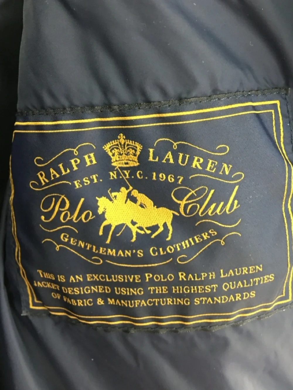 Polo Ralph Lauren Navy Diamond Quilted Jacket - Size S